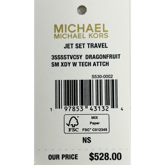 NEW Michael Kors Floral Jet Set S Crossbody W/ Tech Attachment Bag Dragon fruit - Picture 8 of 10